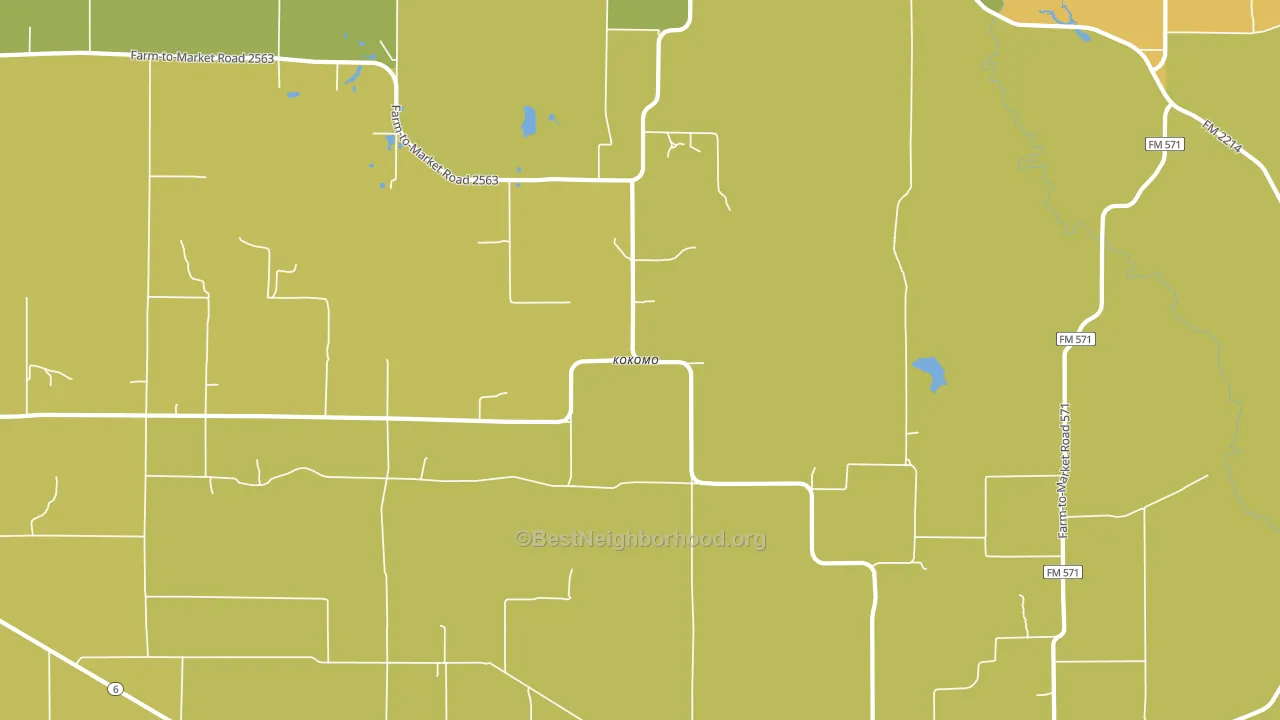 Kokomo, TX block-group voter-turnout map