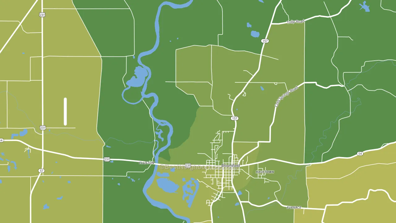 Koleen, IN block-group voter-turnout map