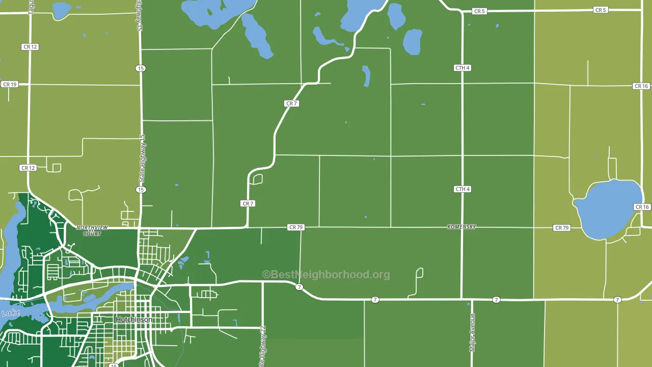 Komensky, MN block-group voter-turnout map