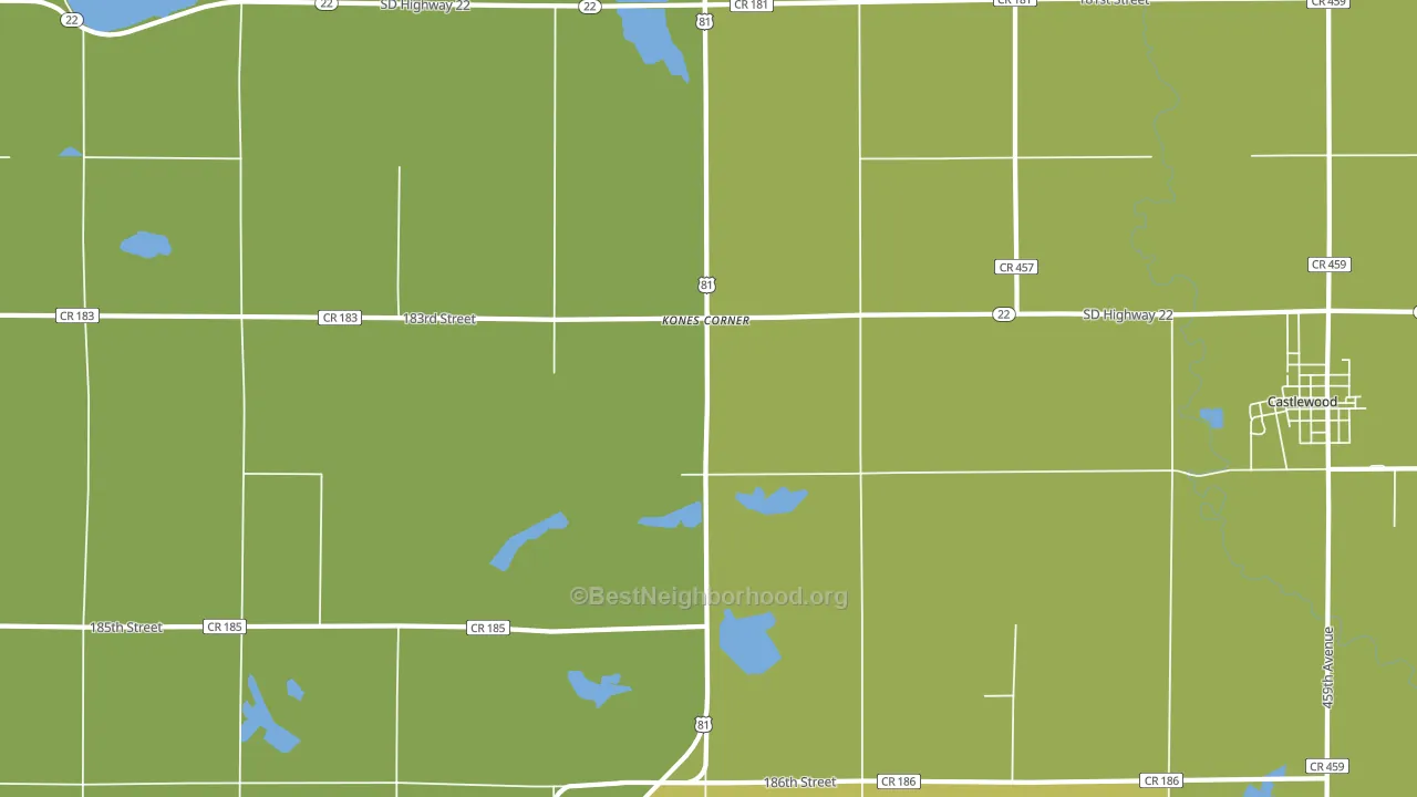 Kones Corner, SD block-group voter-turnout map
