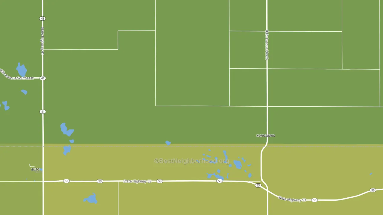 Kongsberg, ND block-group voter-turnout map