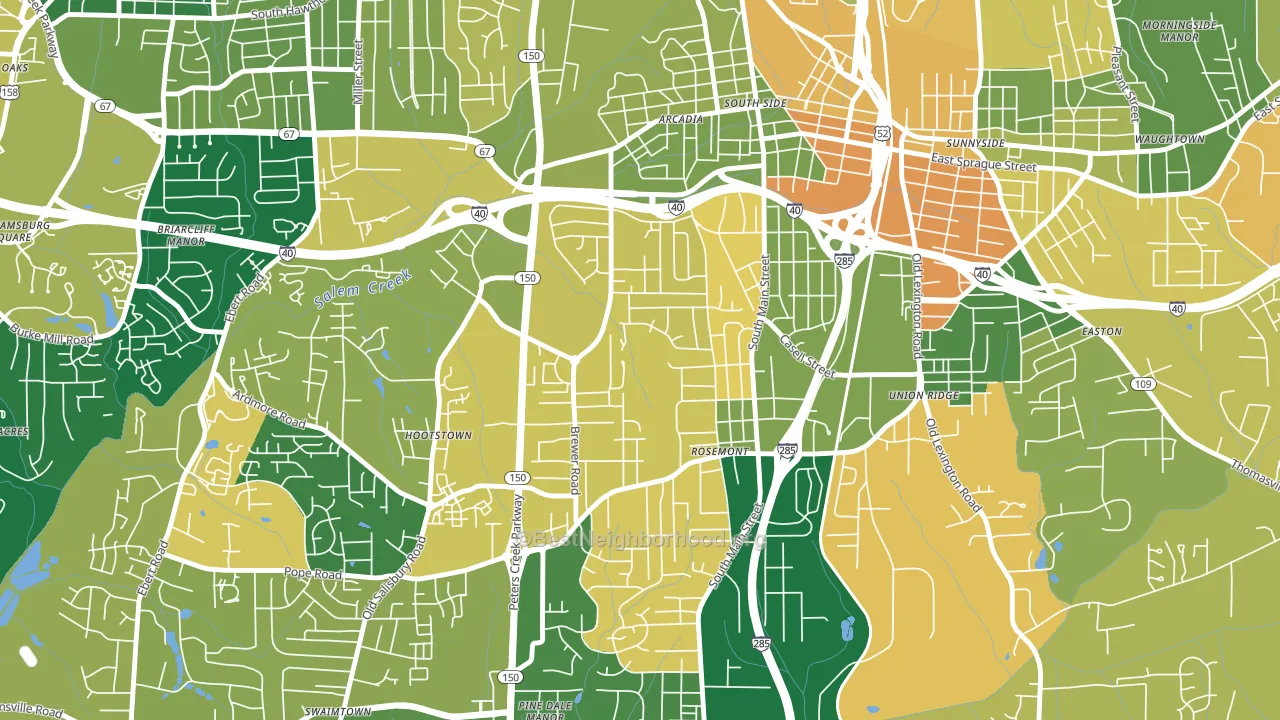 Konnoak, Winston-Salem, NC block-group voter-turnout map