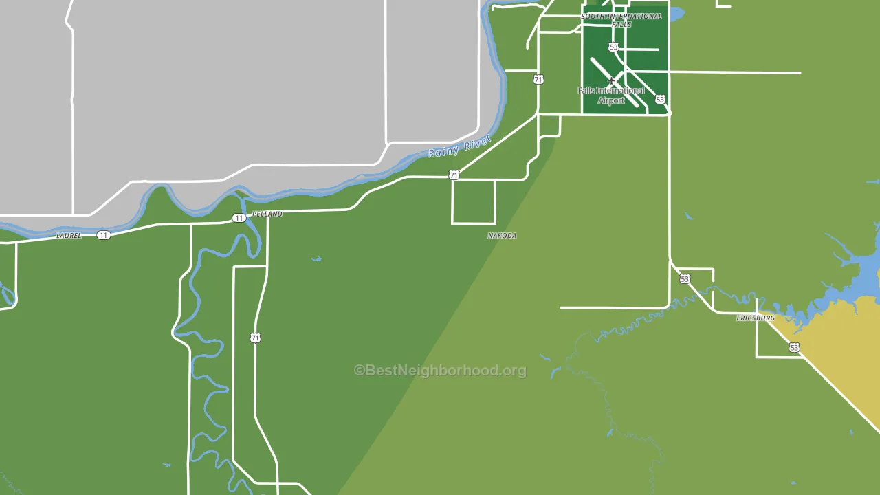 Koochiching County, MN block-group voter-turnout map
