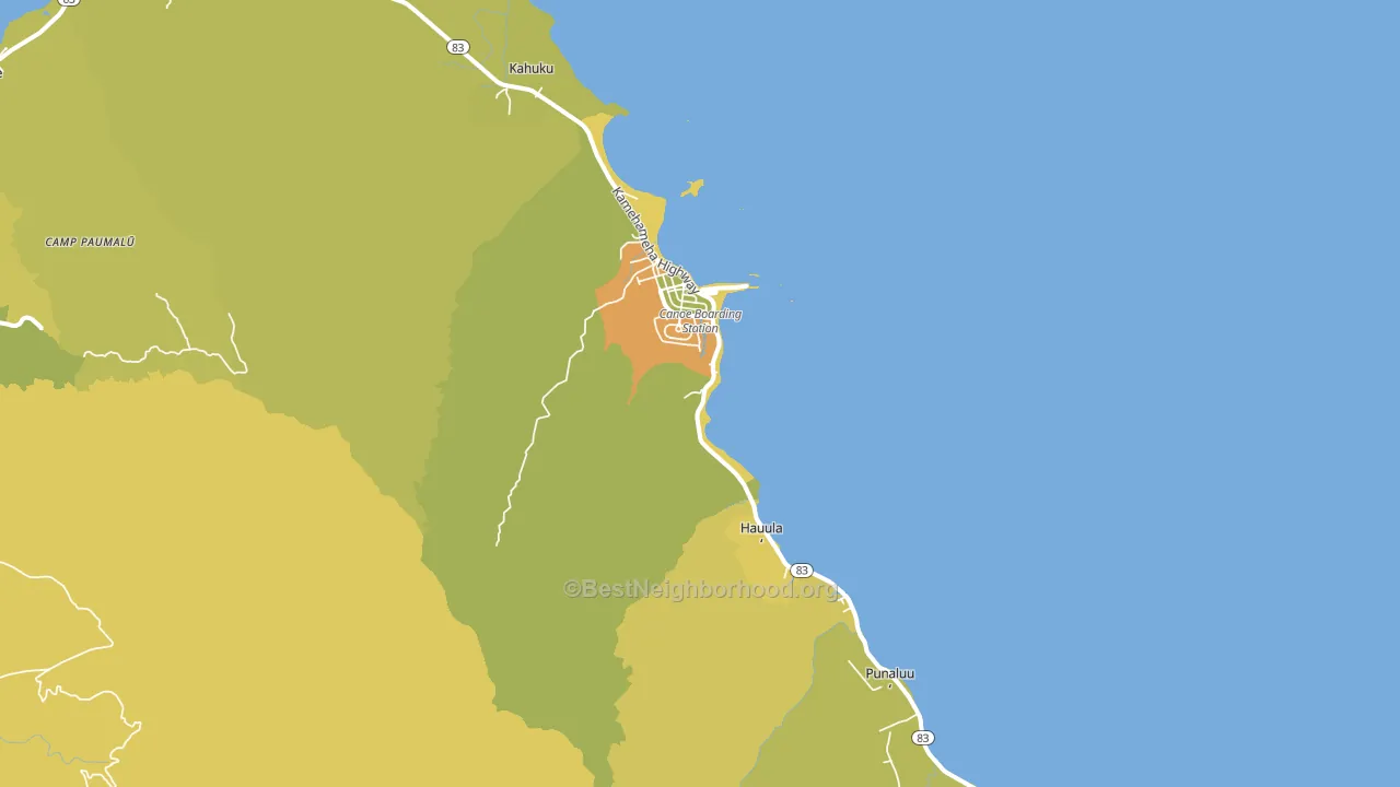 Koolauloa, Laie, HI block-group voter-turnout map