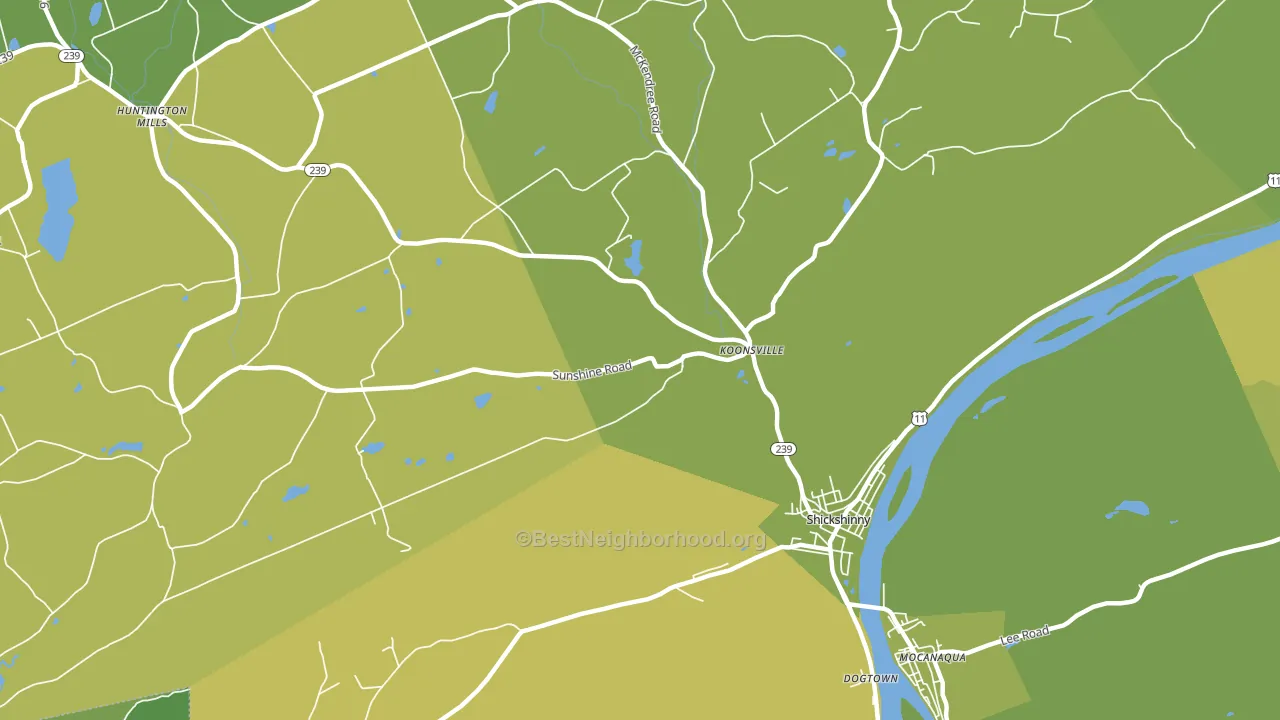 Koonsville, PA block-group voter-turnout map