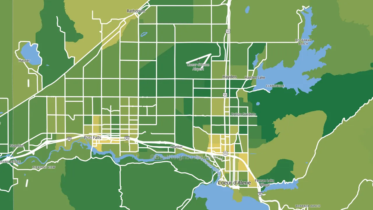 Kootenai County, ID block-group voter-turnout map