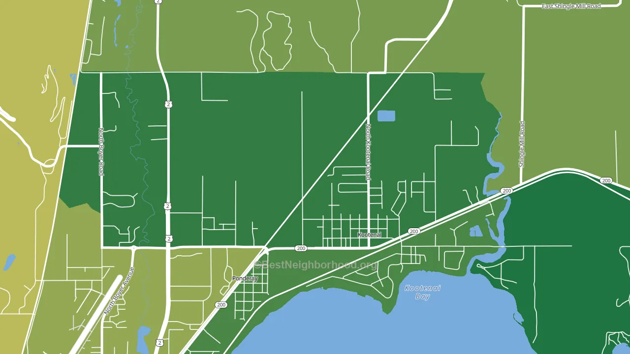 Kootenai, ID block-group voter-turnout map