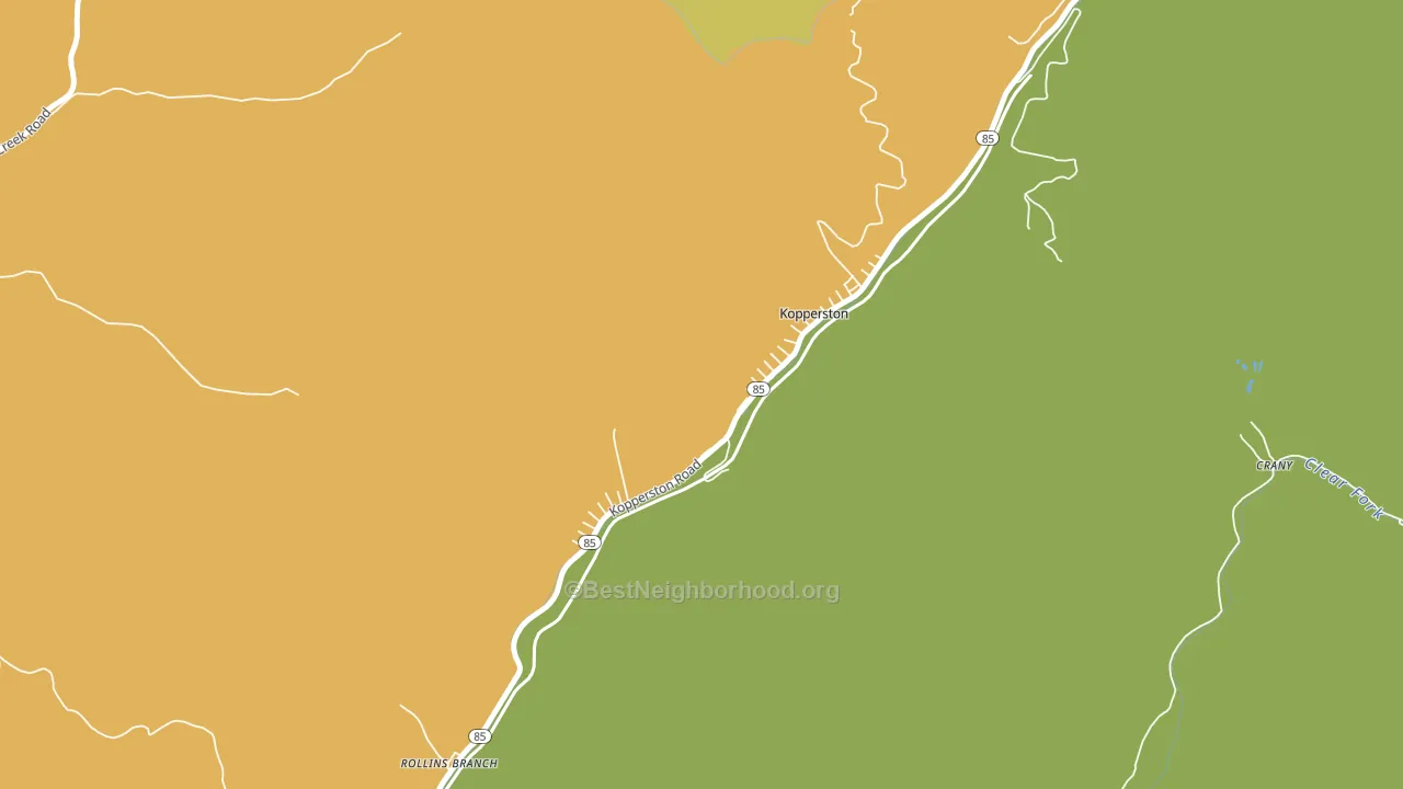 Kopperston, WV block-group voter-turnout map