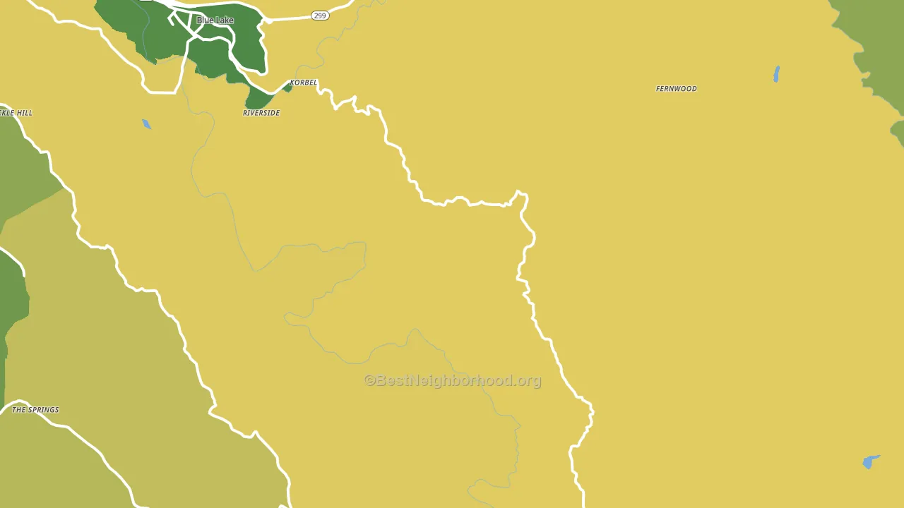 Korbel, CA block-group voter-turnout map