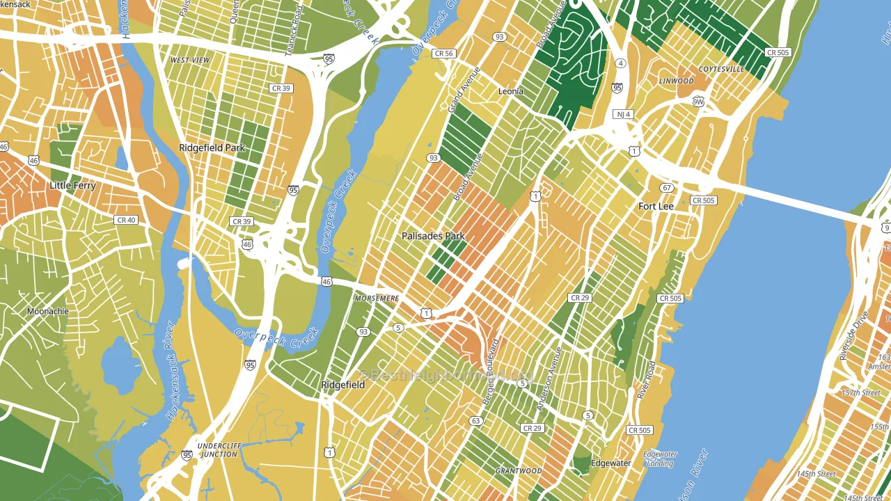 Koreatown, Palisades Park, NJ block-group voter-turnout map