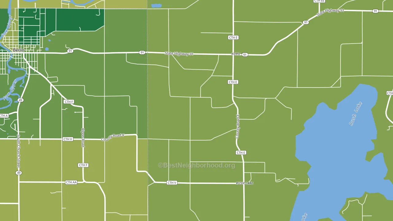 Koro, WI block-group voter-turnout map