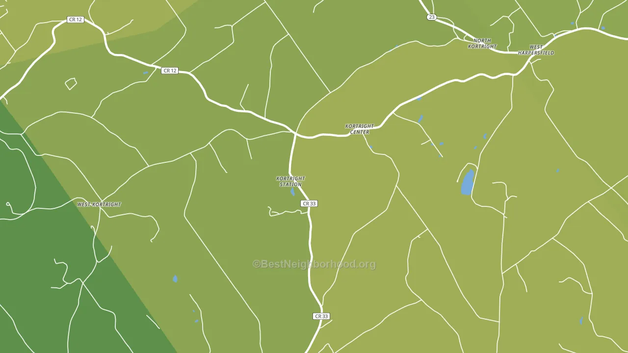 Kortright Center, NY block-group voter-turnout map