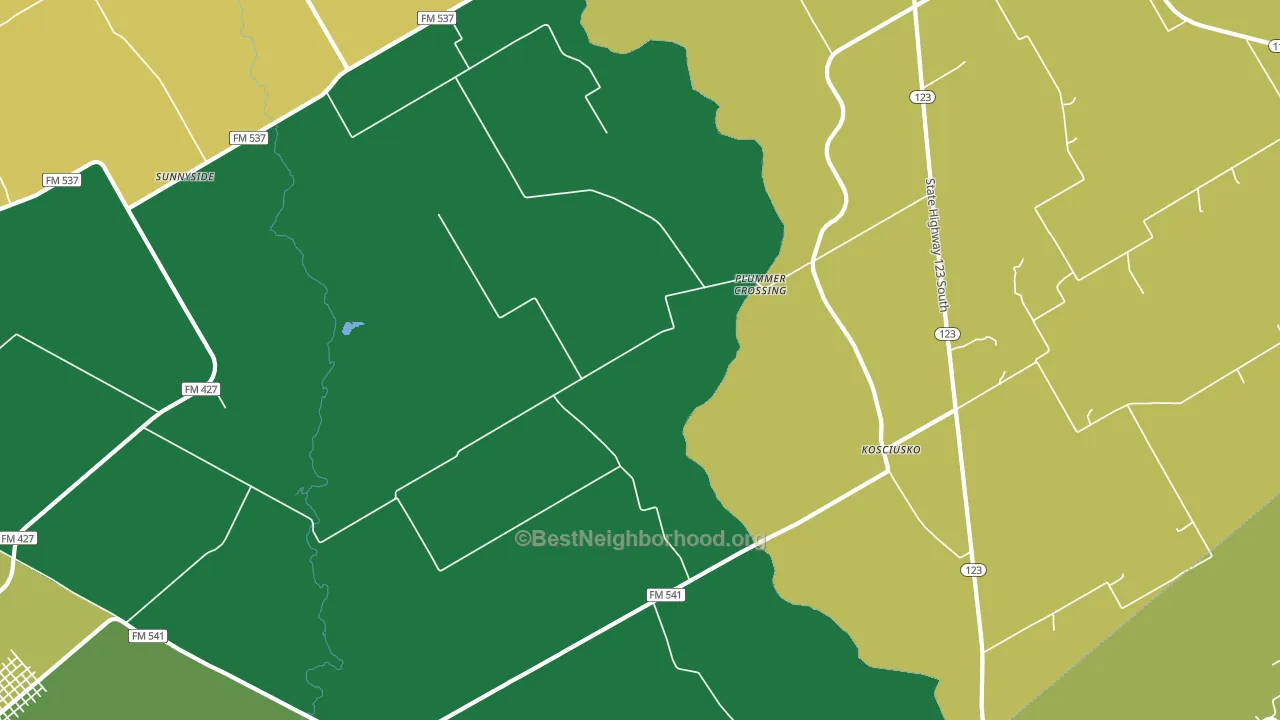 Kosciusko, TX block-group voter-turnout map