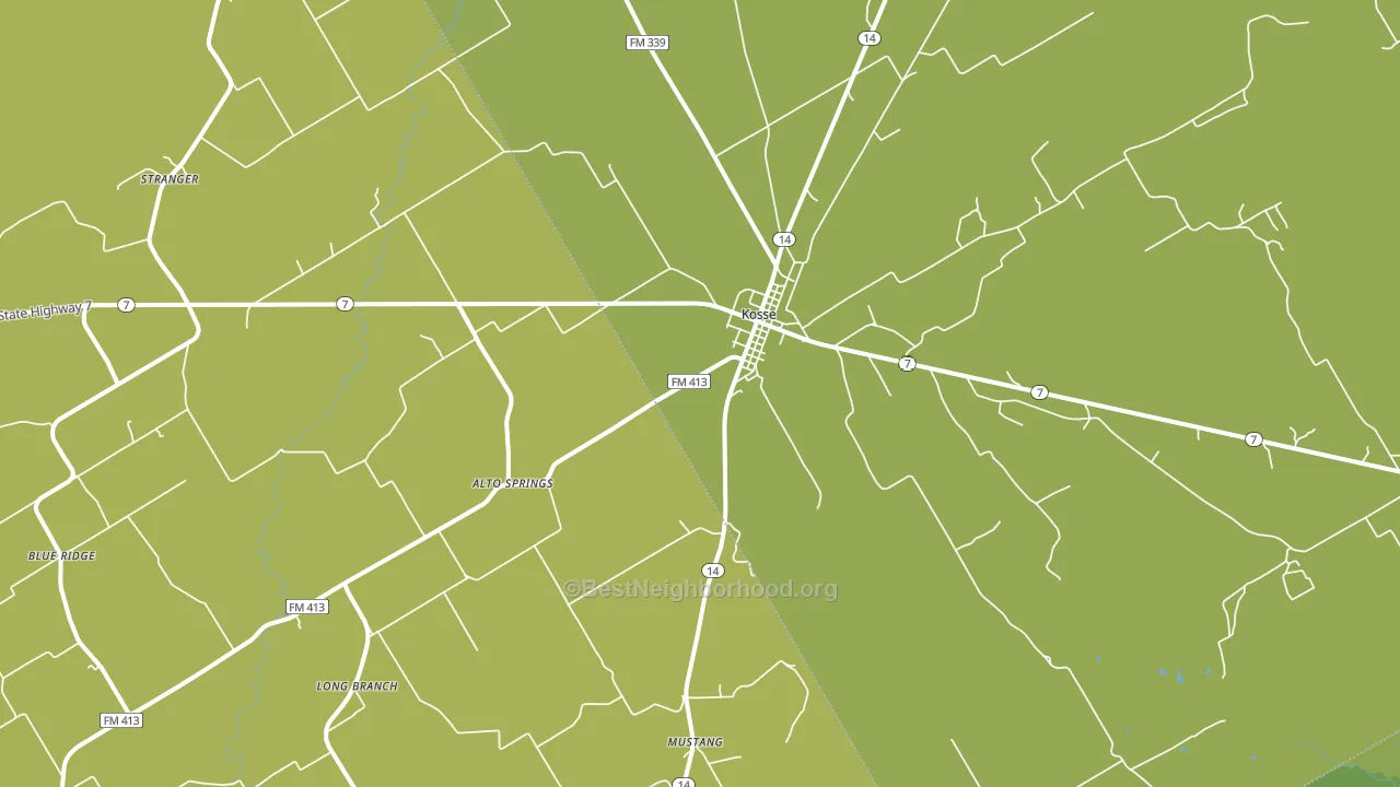 Kosse, TX block-group voter-turnout map