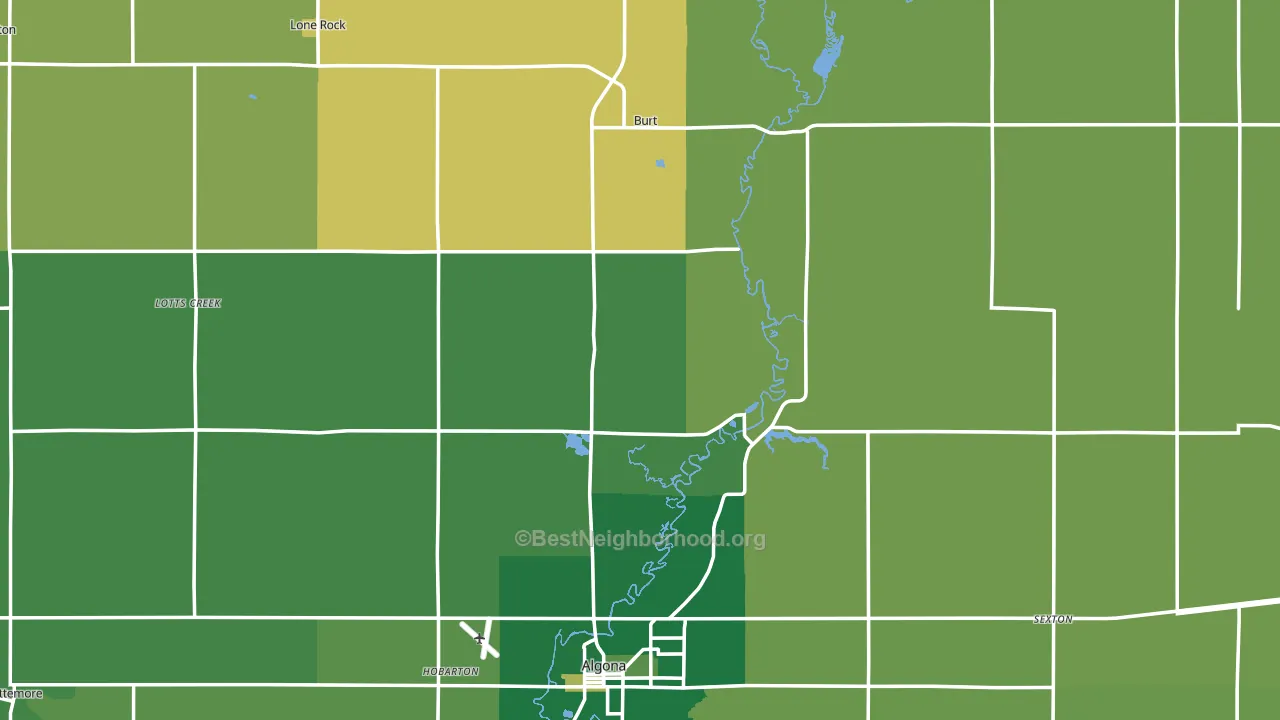 Kossuth County, IA block-group voter-turnout map