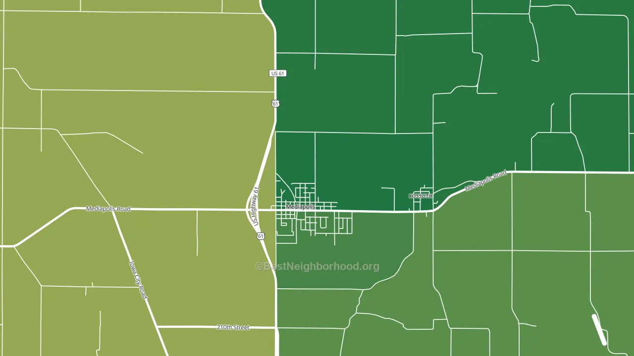 Kossuth, IA block-group voter-turnout map