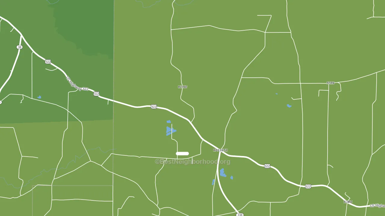 Kossuth, PA block-group voter-turnout map