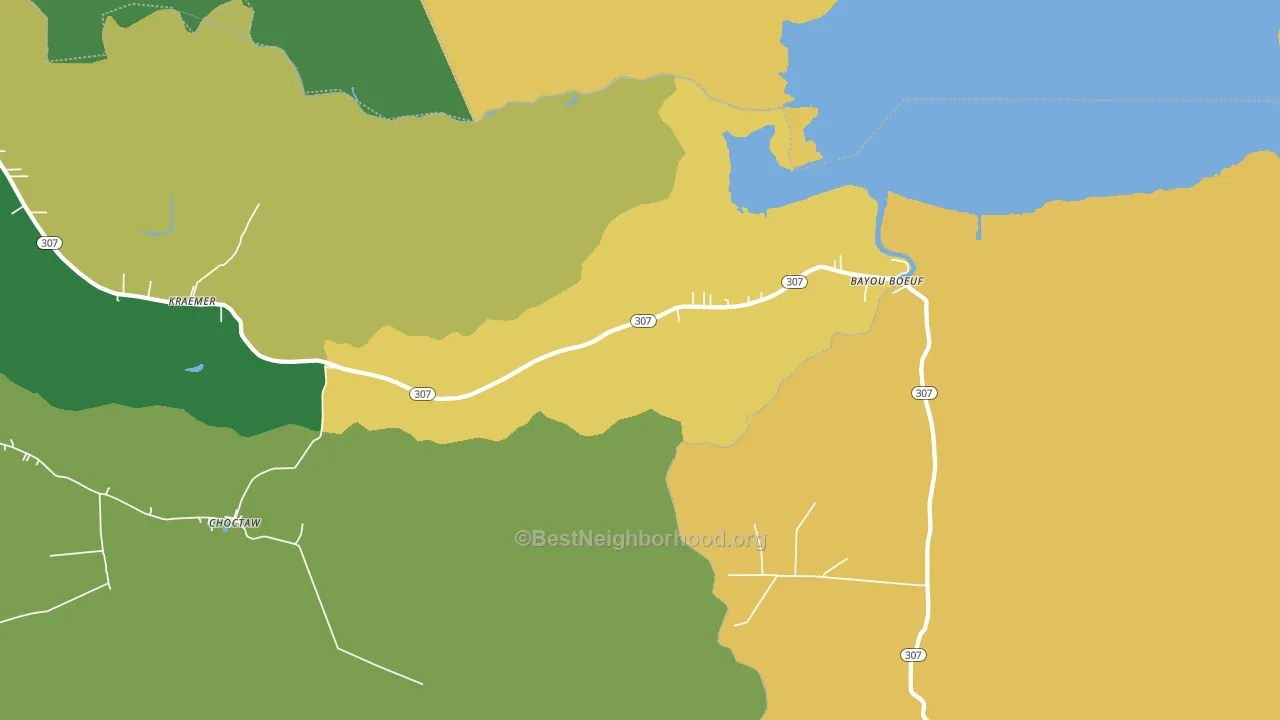 Kraemer, LA block-group voter-turnout map