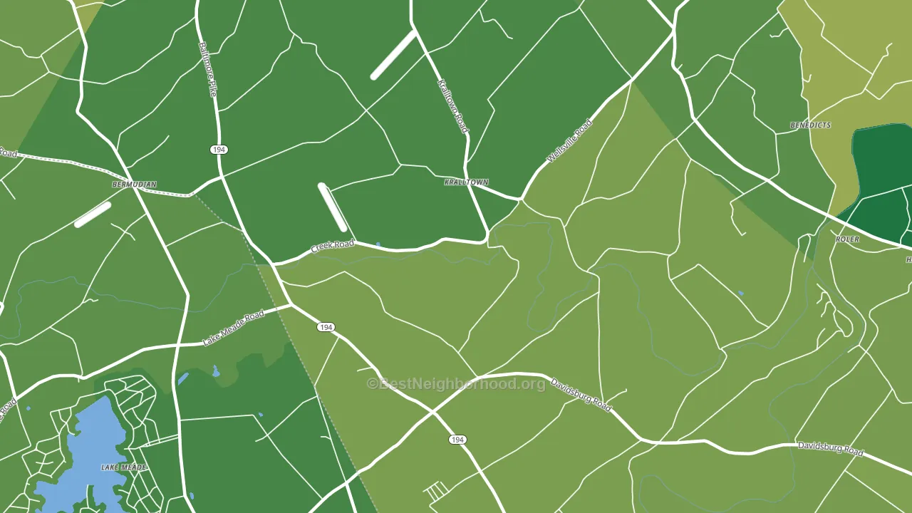 Kralltown, PA block-group voter-turnout map
