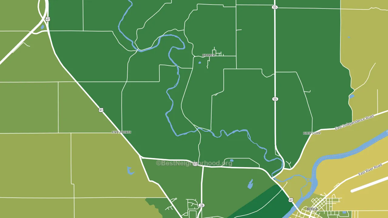 Kramer, IN block-group voter-turnout map