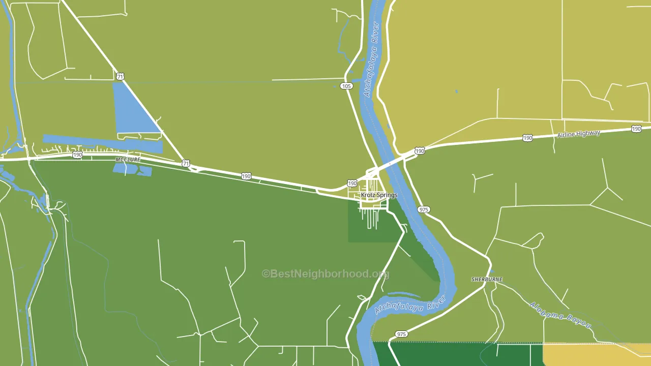 Krotz Springs, LA block-group voter-turnout map