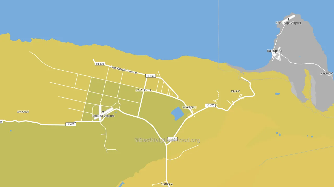Kualapuu, HI block-group voter-turnout map