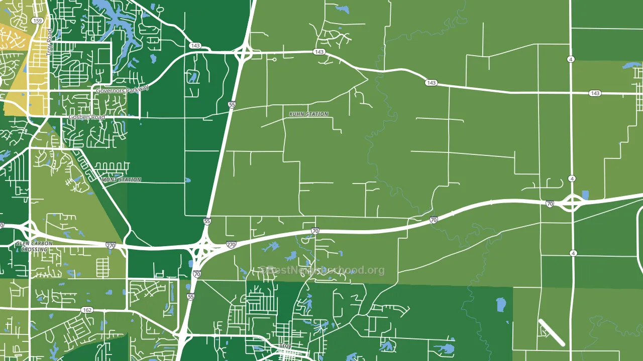 Kuhn Station, IL block-group voter-turnout map