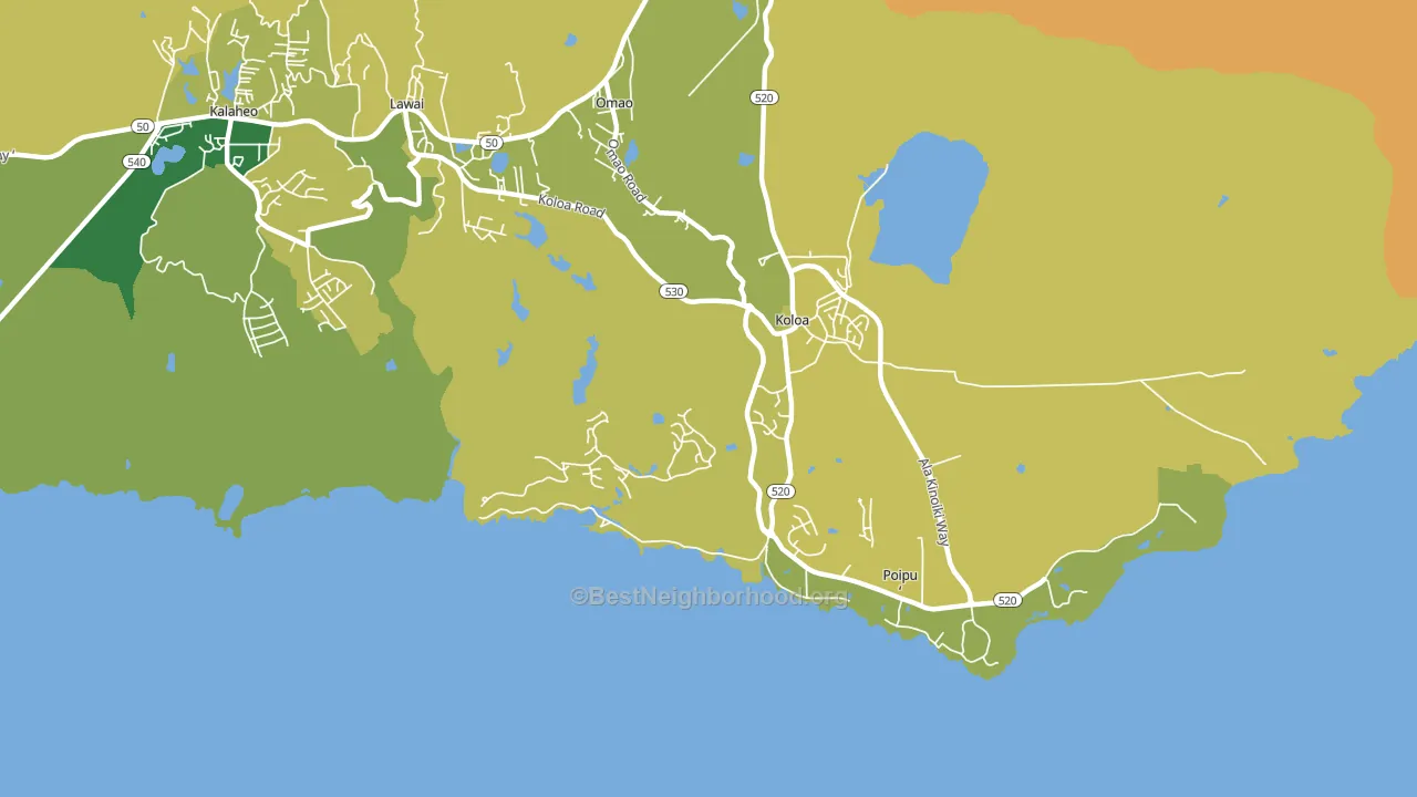 Kukuiula, HI block-group voter-turnout map