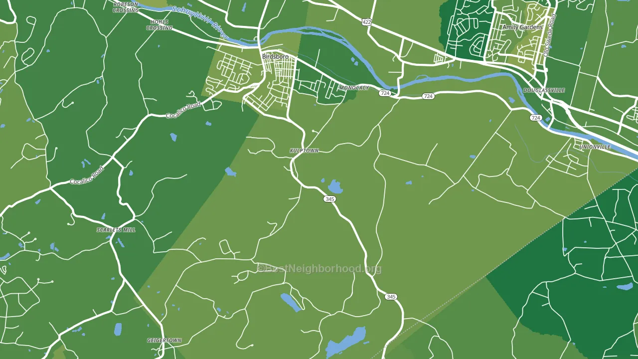 Kulptown, PA block-group voter-turnout map