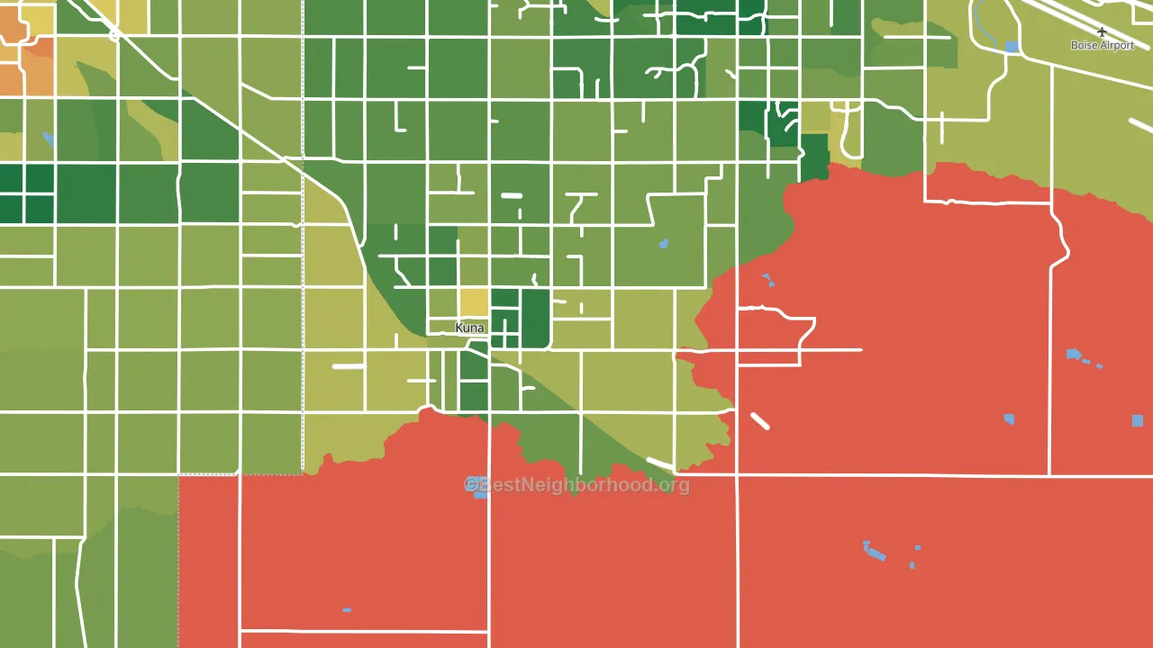 Kuna, ID block-group voter-turnout map