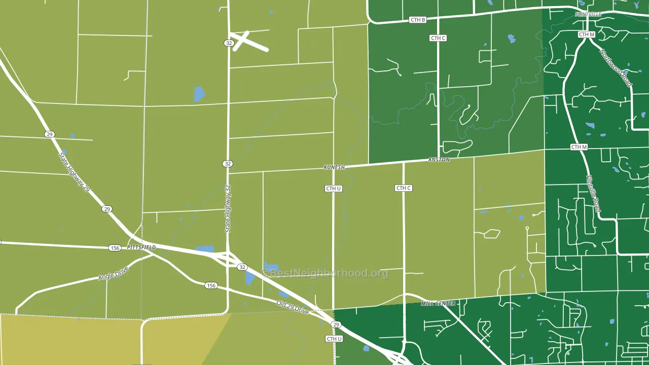 Kunesh, WI block-group voter-turnout map