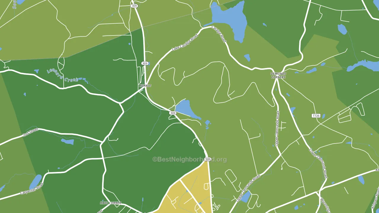 Kunkle, PA block-group voter-turnout map