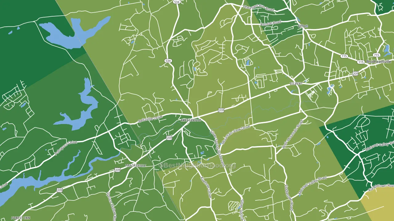 Kunkletown, PA block-group voter-turnout map