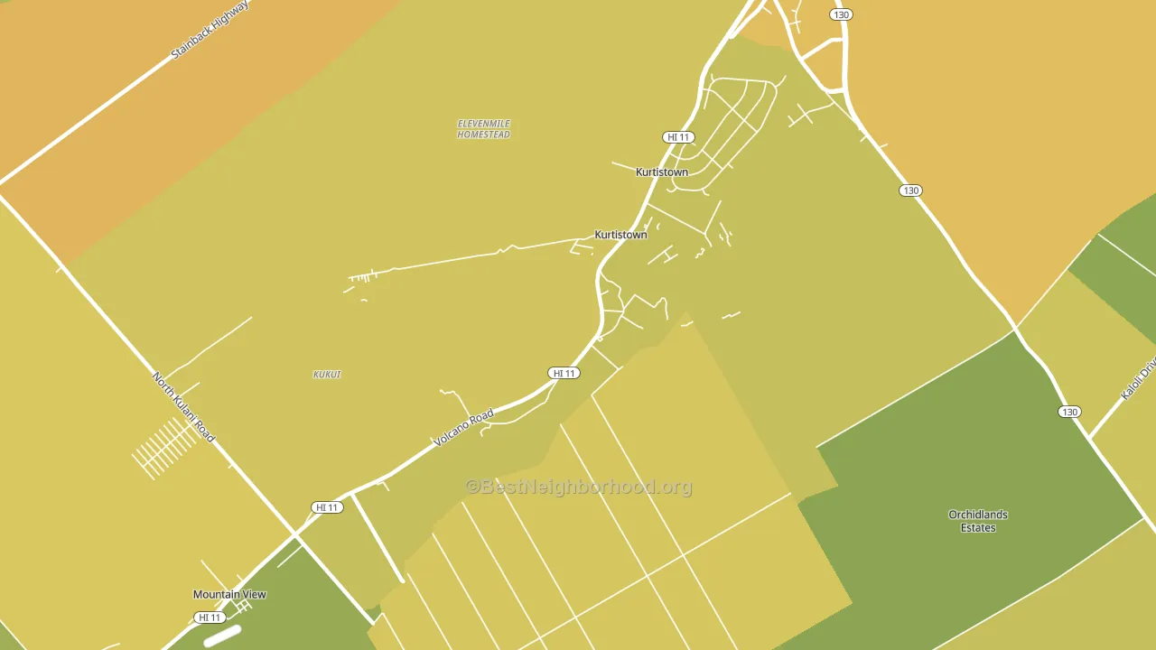 Kurtistown, HI block-group voter-turnout map