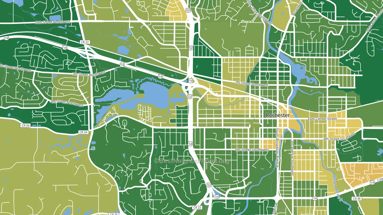 Kutzky Park, Rochester, MN block-group voter-turnout map