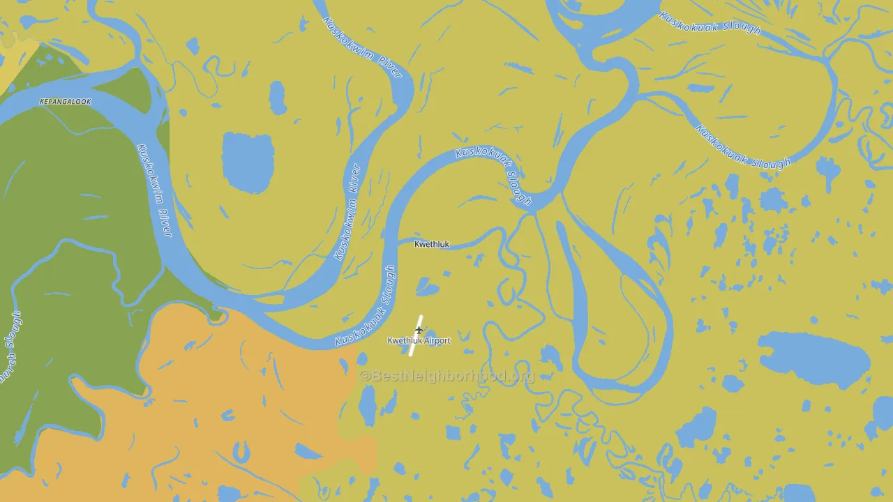 Kwethluk, AK block-group voter-turnout map