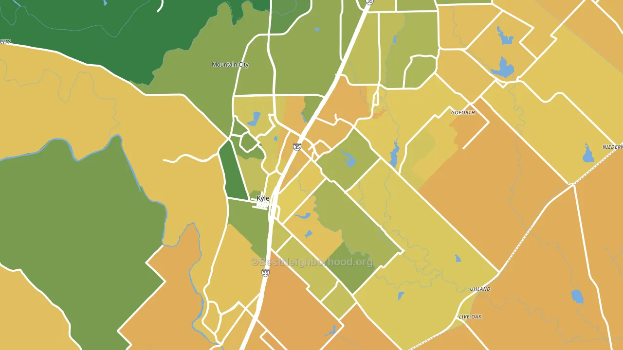 Kyle, TX block-group voter-turnout map
