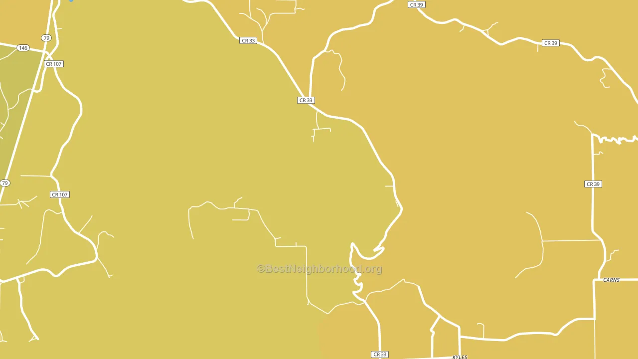 Kyles, AL block-group voter-turnout map