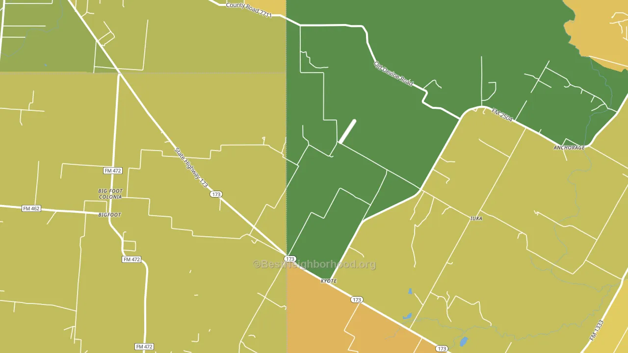 Kyote, TX block-group voter-turnout map