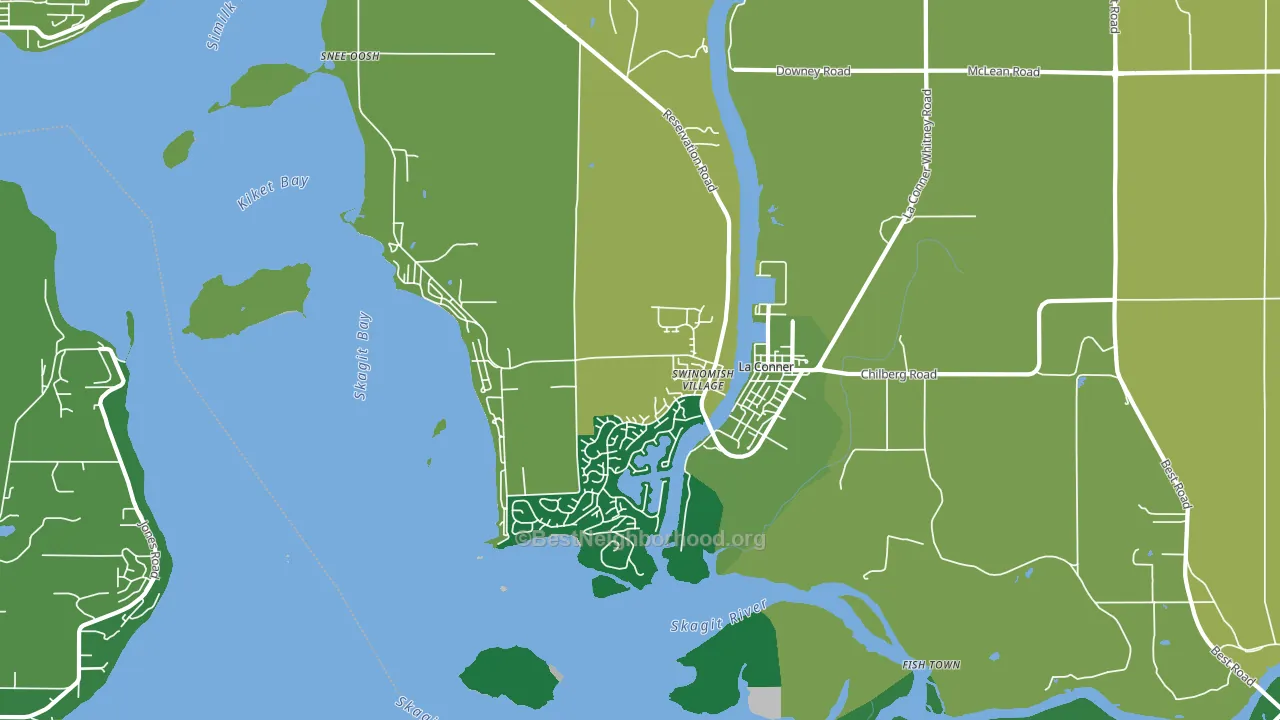La Conner, WA block-group voter-turnout map