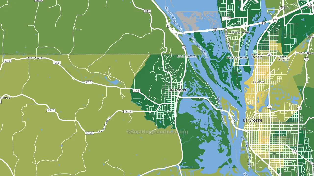 La Crescent, MN block-group voter-turnout map