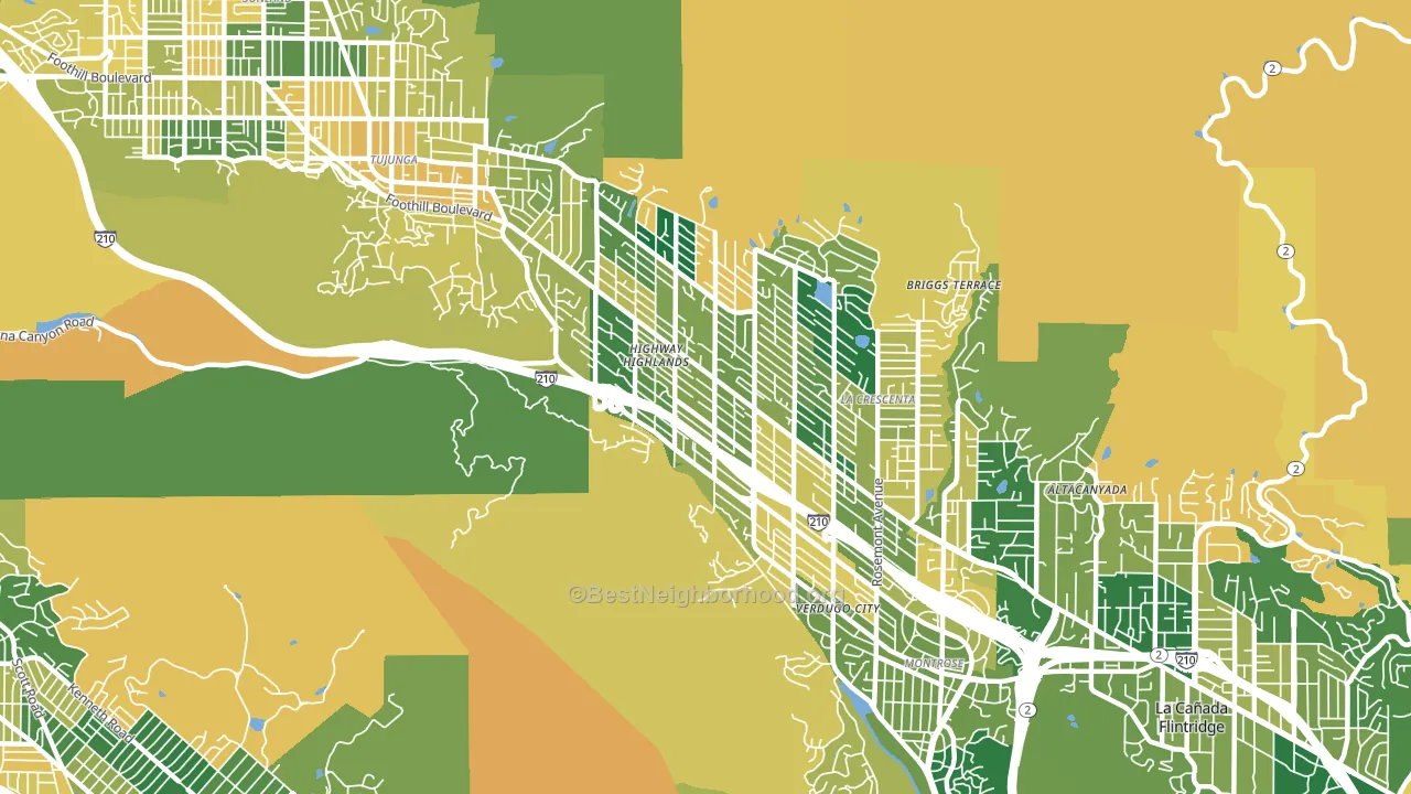 La Crescenta, CA block-group voter-turnout map