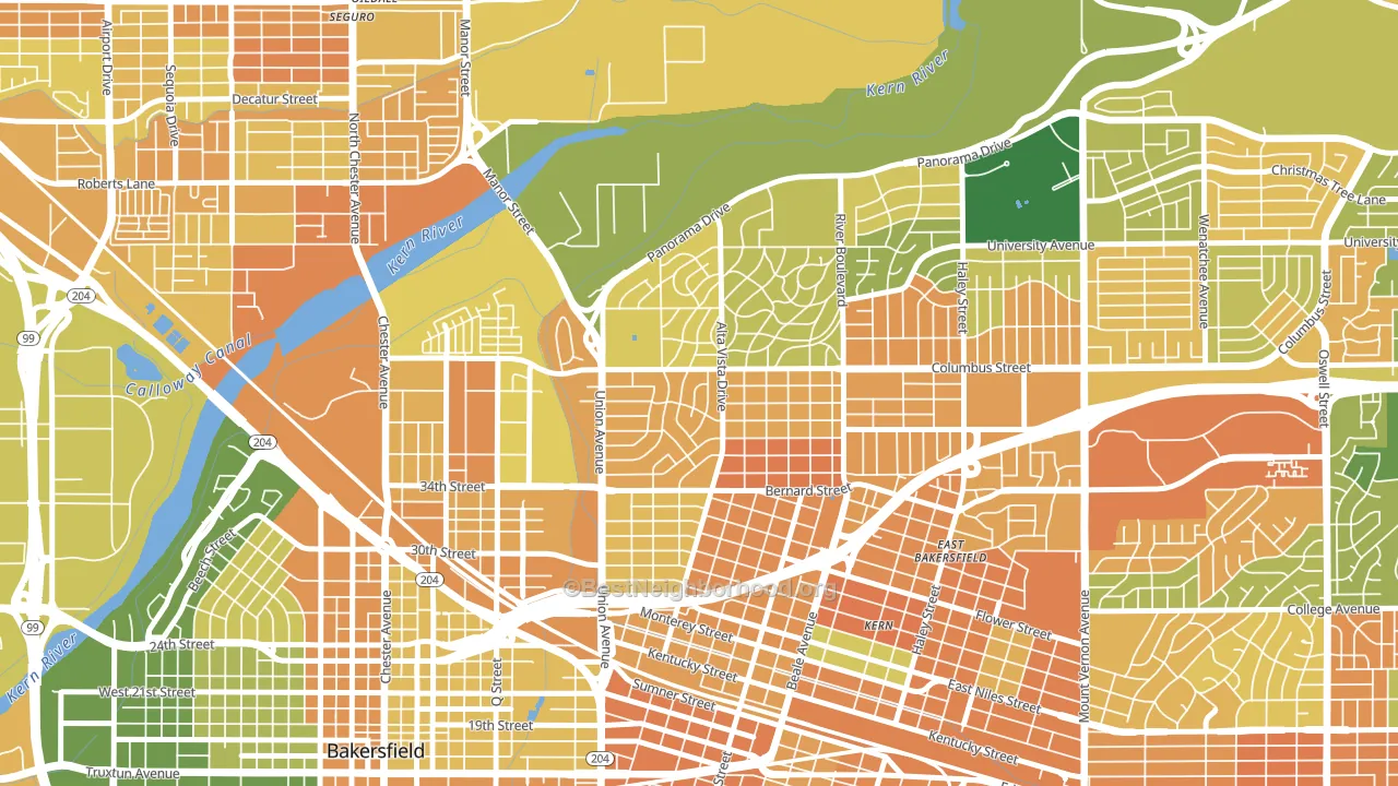 La Cresta-Alta Vista, Bakersfield, CA block-group voter-turnout map