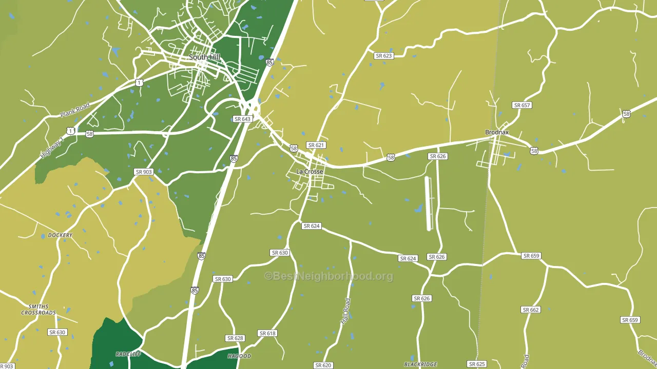 La Crosse, VA block-group voter-turnout map