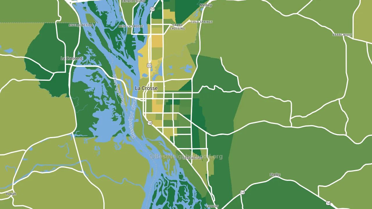 La Crosse, WI block-group voter-turnout map