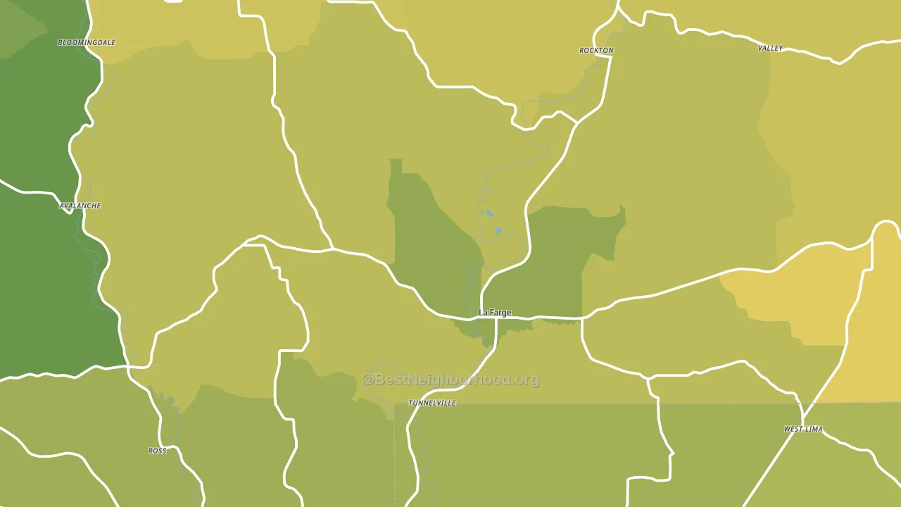La Farge, WI block-group voter-turnout map