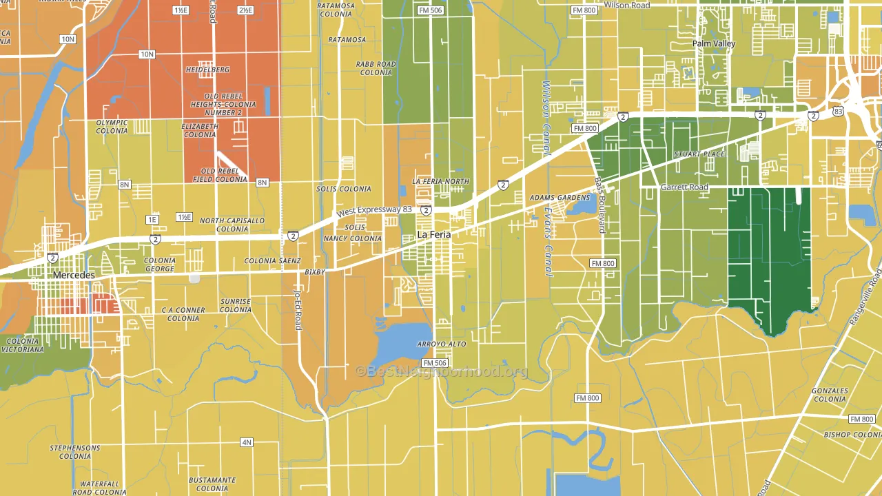 La Feria, TX block-group voter-turnout map