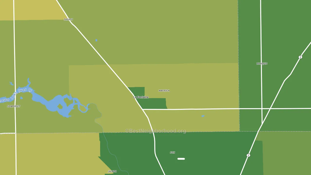 La Fontaine, IN block-group voter-turnout map