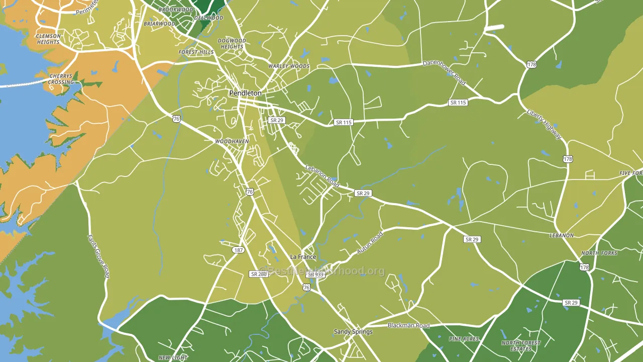 La France, SC block-group voter-turnout map