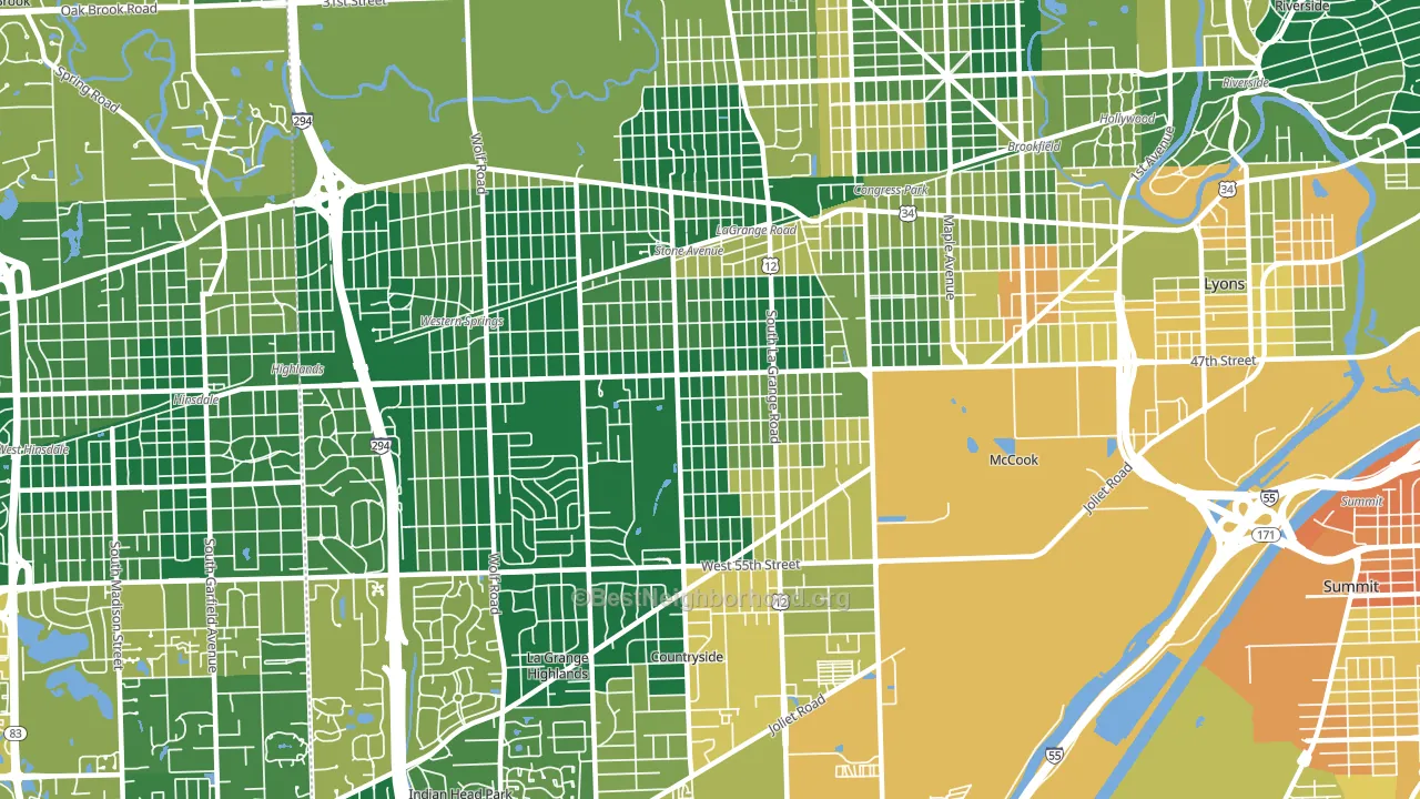 La Grange, IL block-group voter-turnout map